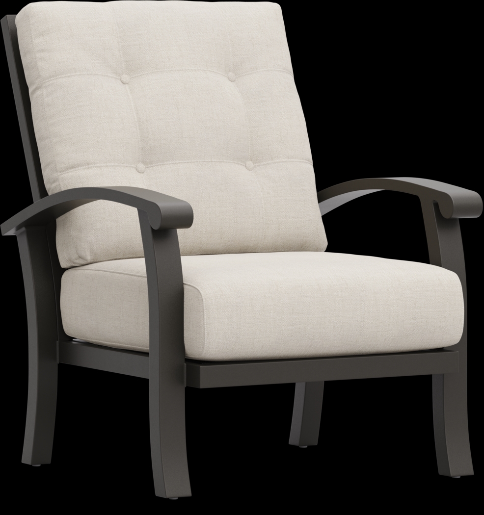 Lake Breeze Aged Bronze Outdoor 4 Pc Seating Set with Parchment Cushions - Thumbnail - Image 3