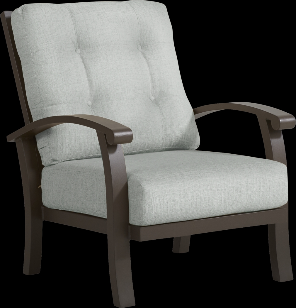 Lake Breeze Aged Bronze Outdoor 4 Pc Seating Set With Rollo Seafoam Cushions - Thumbnail - Image 3