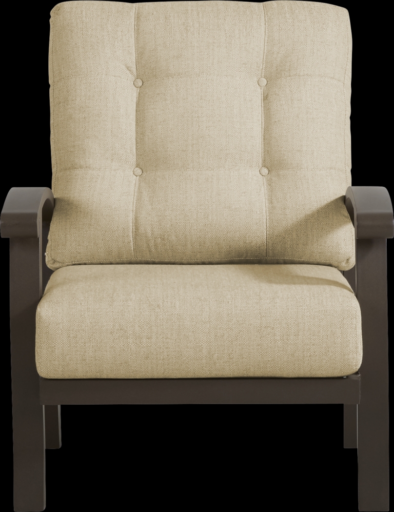 Lake Breeze Aged Bronze 4 Pc Outdoor Seating Set with Straw Cushions - Thumbnail - Image 6