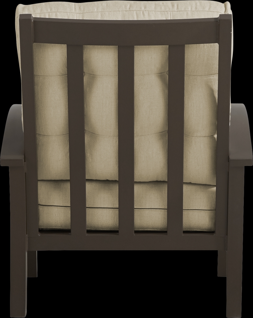 Lake Breeze Aged Bronze 4 Pc Outdoor Seating Set with Straw Cushions - Thumbnail - Image 7