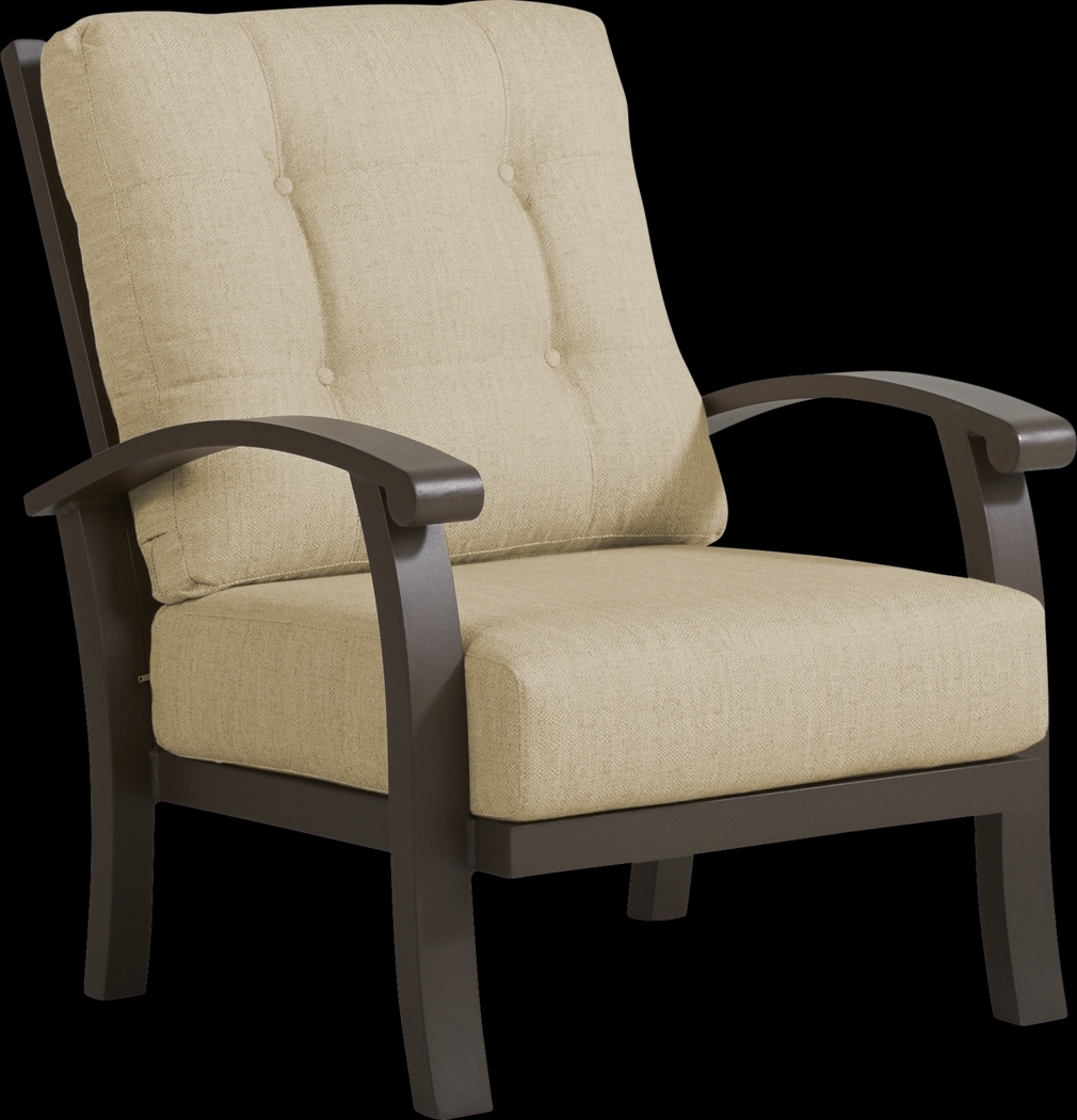 Lake Breeze Aged Bronze 4 Pc Outdoor Seating Set with Straw Cushions - Thumbnail - Image 5