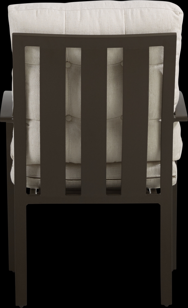 Lake Breeze Aged Bronze 5 Pc Round Outdoor Dining Set with Parchment Cushions - Thumbnail - Image 6