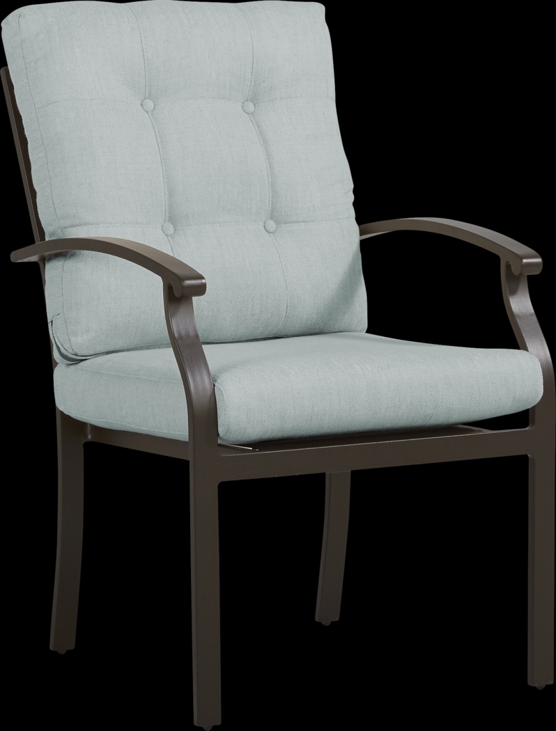 Lake Breeze Aged Bronze 9 Pc Outdoor 90 in. Rectangle Dining Set with Mist Cushions - Thumbnail - Image 4