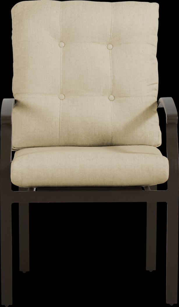 Lake Breeze Aged Bronze Outdoor Dining Chair with Straw Cushions - Thumbnail - Image 3