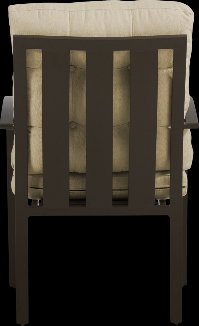 Lake Breeze Aged Bronze Outdoor Dining Chair with Straw Cushions - Thumbnail - Image 4