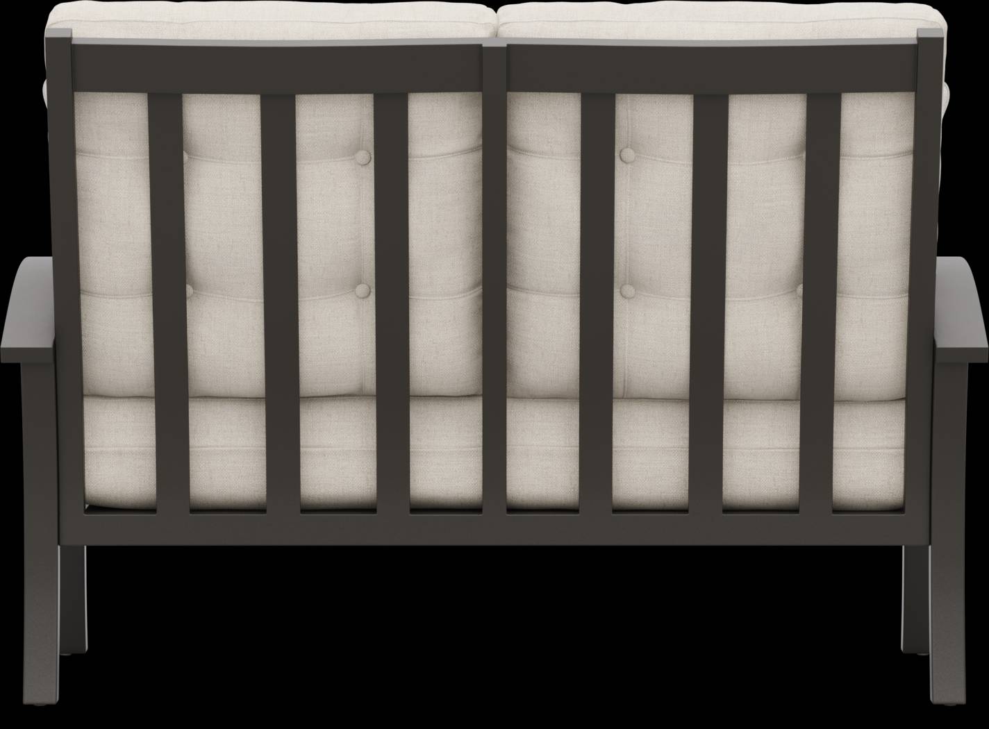 Lake Breeze Aged Bronze Outdoor Loveseat with Parchment Cushions - Thumbnail - Image 3