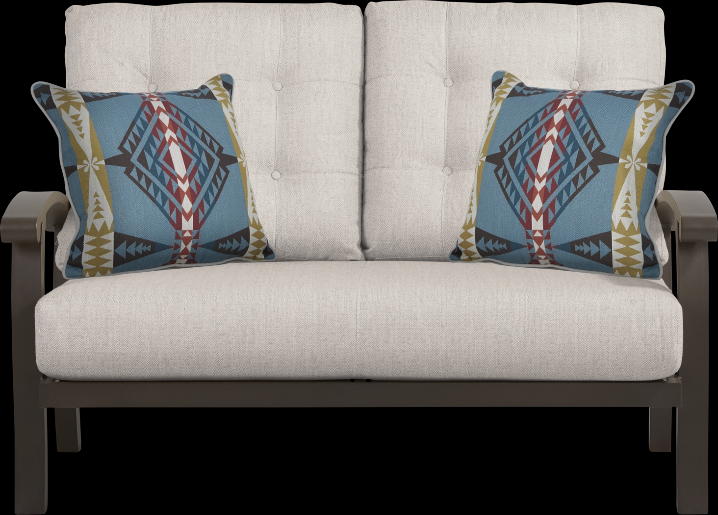 Lake Breeze Aged Bronze Outdoor 4 Pc Seating Set with Rollo Linen Cushions - Thumbnail - Image 2