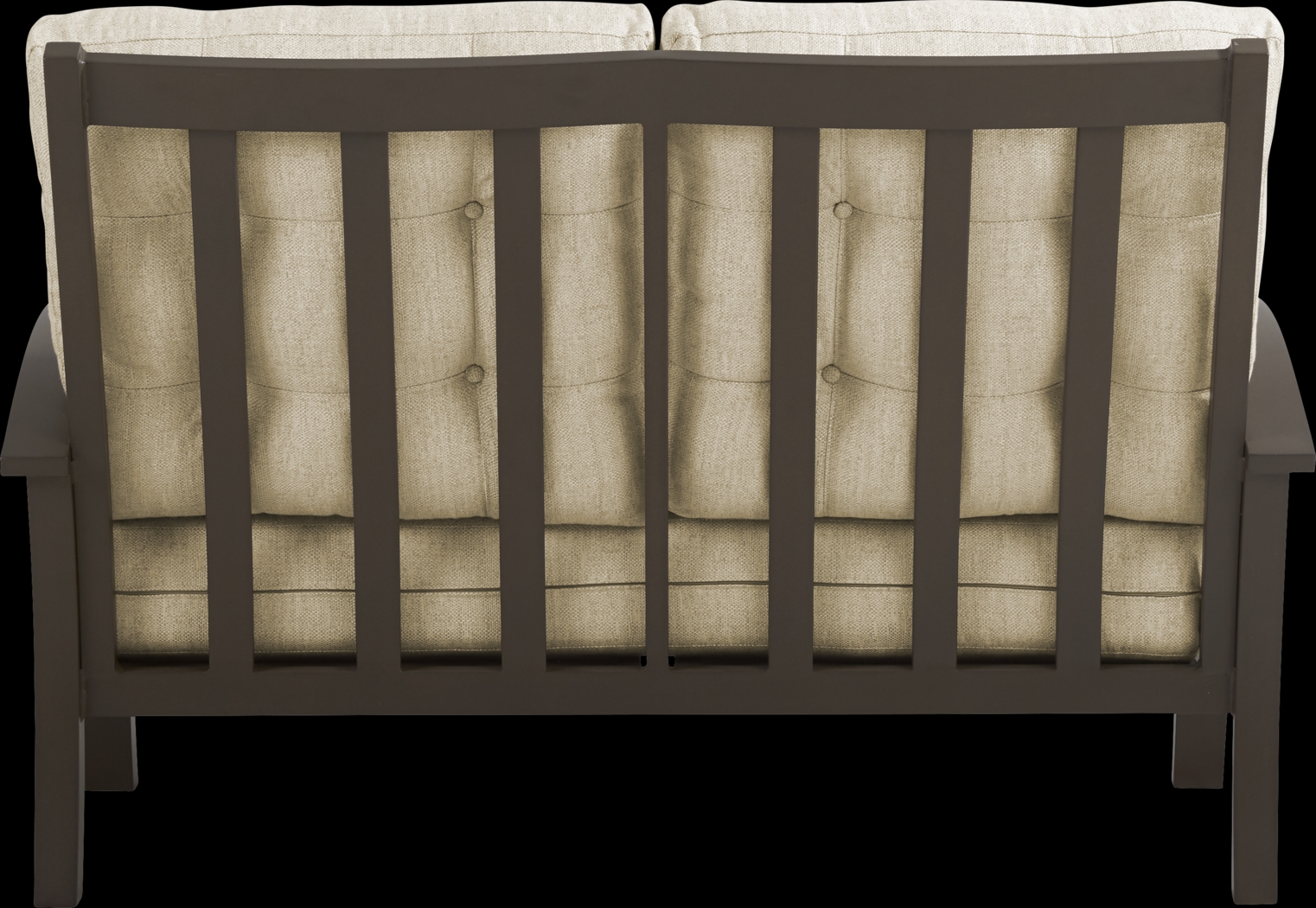 Lake Breeze Aged Bronze Outdoor Loveseat with Straw Cushions - Thumbnail - Image 3