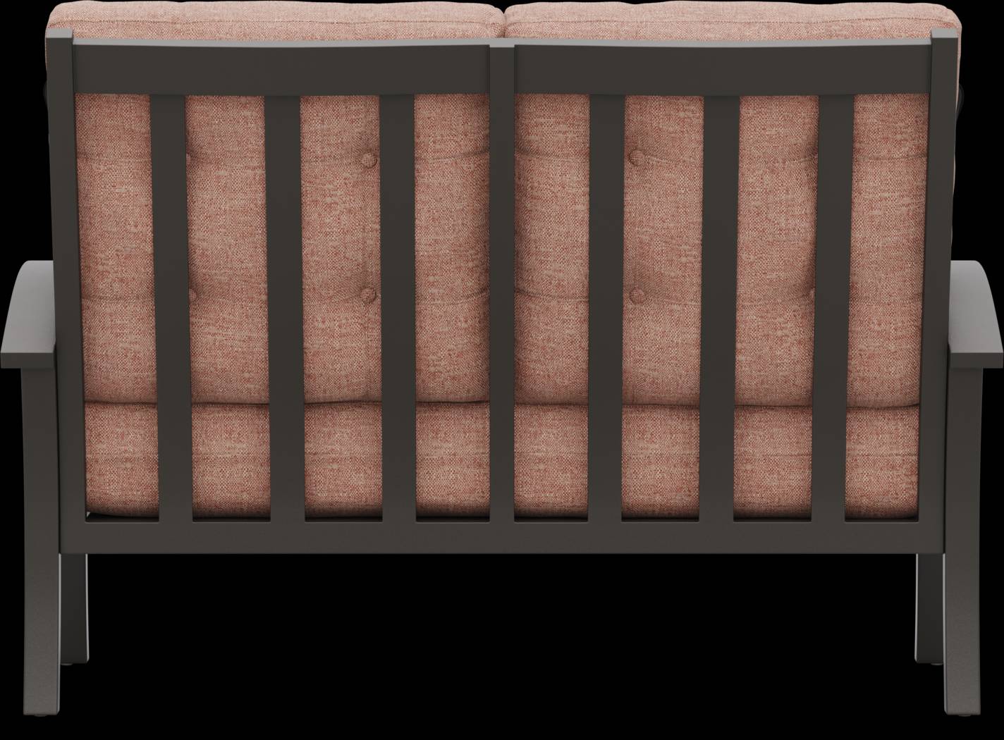 Lake Breeze Aged Bronze Outdoor Loveseat with Terracotta Cushions - Thumbnail - Image 3