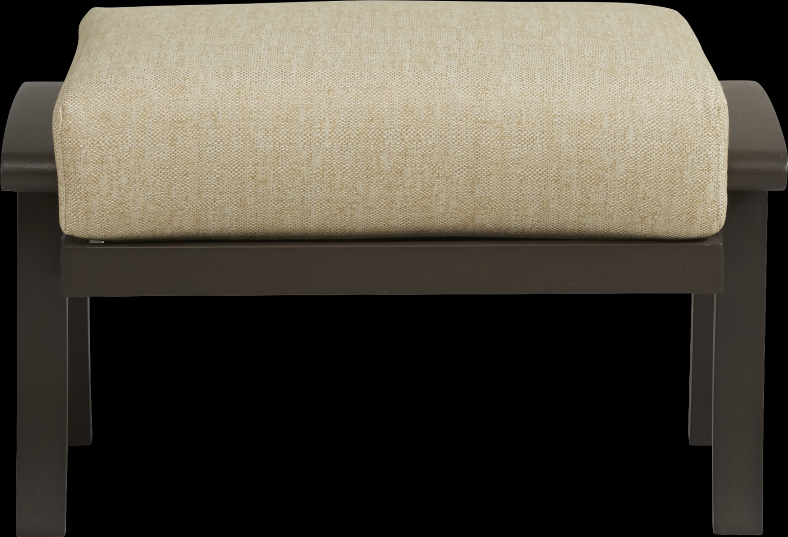 Lake Breeze Aged Bronze Outdoor Ottoman with Straw Cushion - Thumbnail - Image 2