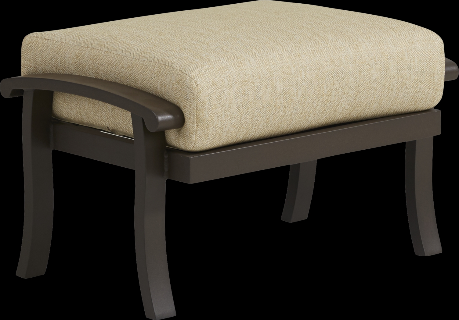 Lake Breeze Aged Bronze Outdoor Ottoman with Straw Cushion - Thumbnail - Image 1