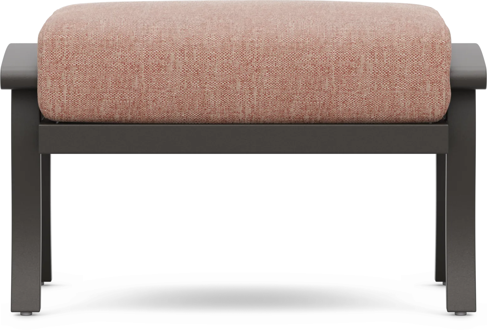 Lake Breeze Aged Bronze Outdoor Ottoman with Terracotta Cushion - Thumbnail - Image 2