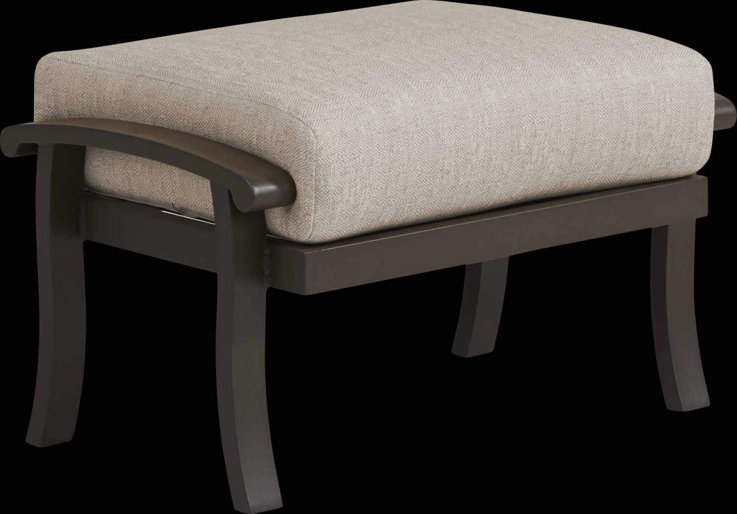 Lake Breeze Aged Bronze Outdoor Ottoman with Wren Cushion - Thumbnail - Image 1