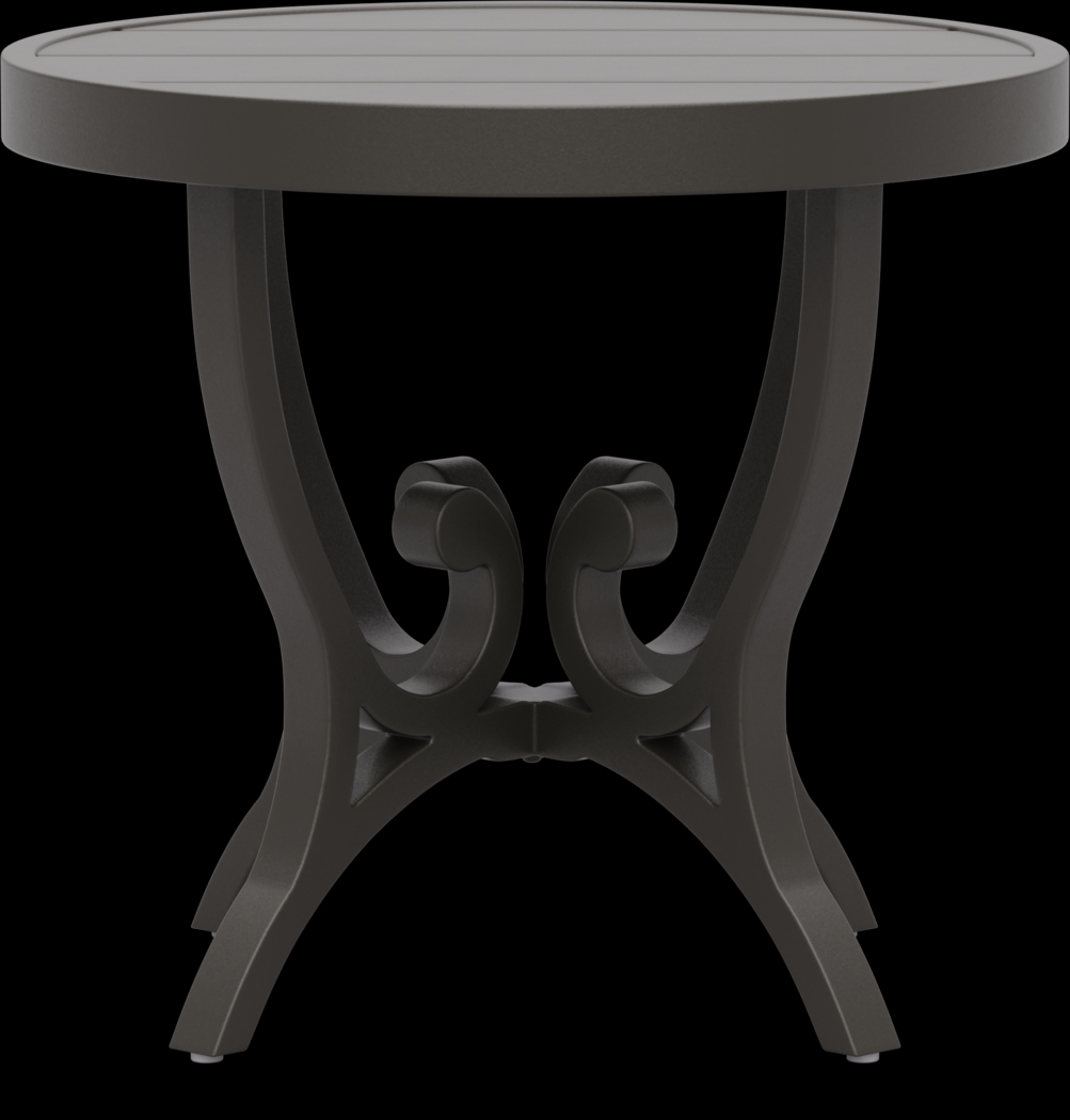 Lake Breeze Aged Bronze Outdoor Round End Table - Thumbnail - Image 2