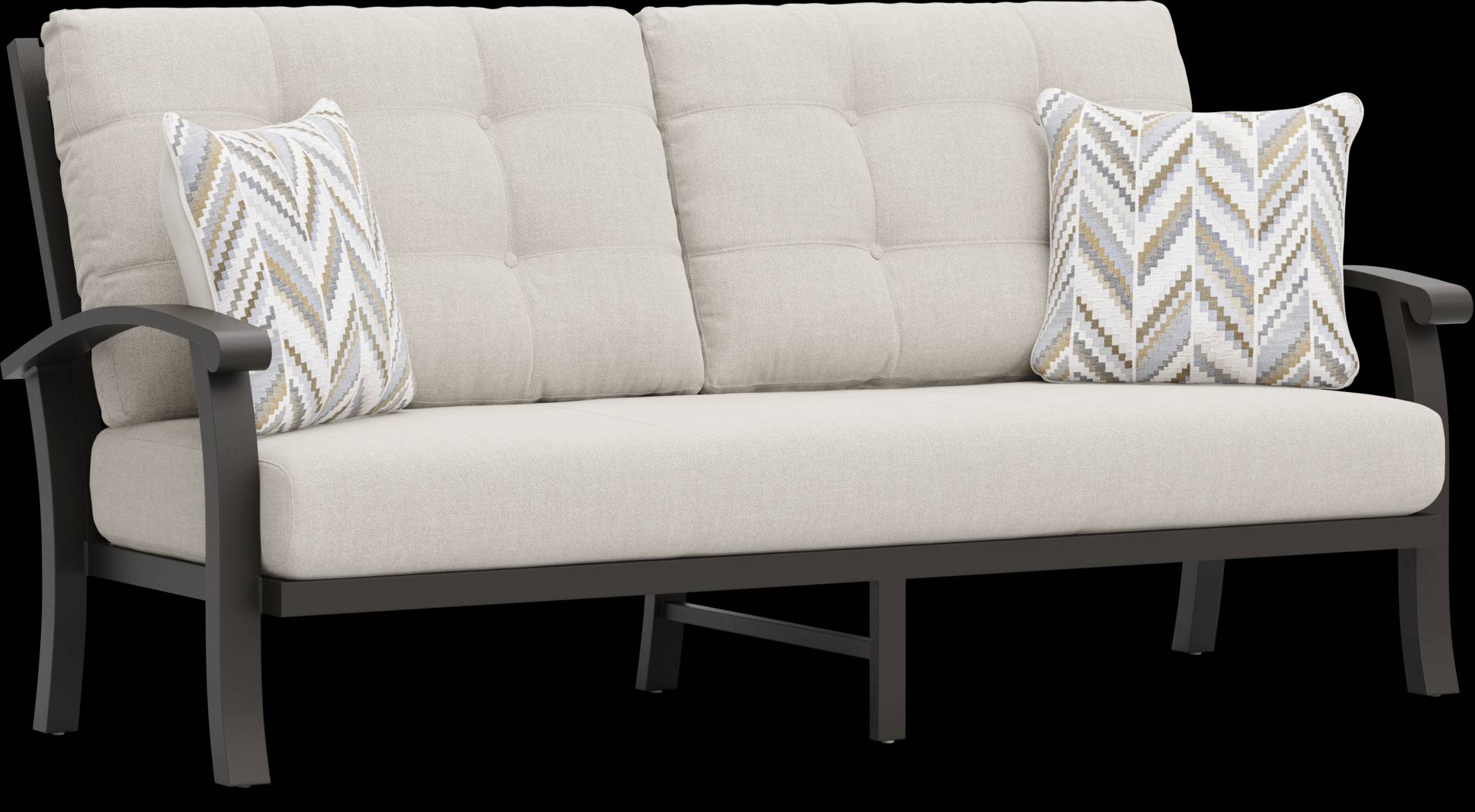 Lake Breeze Aged Bronze Outdoor Sofa with Desert Cushions - Thumbnail - Image 3