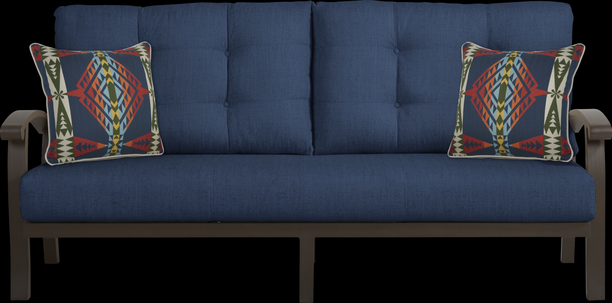 Lake Breeze Aged Bronze Outdoor 4 Pc Seating Set With Ink Cushions - Thumbnail - Image 2