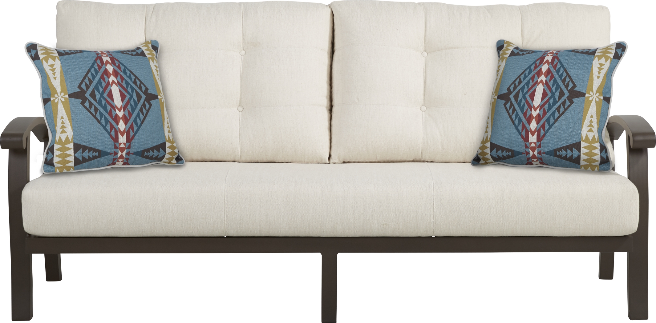 Lake Breeze Aged Bronze Outdoor 4 Pc Seating Set with Parchment Cushions - Thumbnail - Image 2