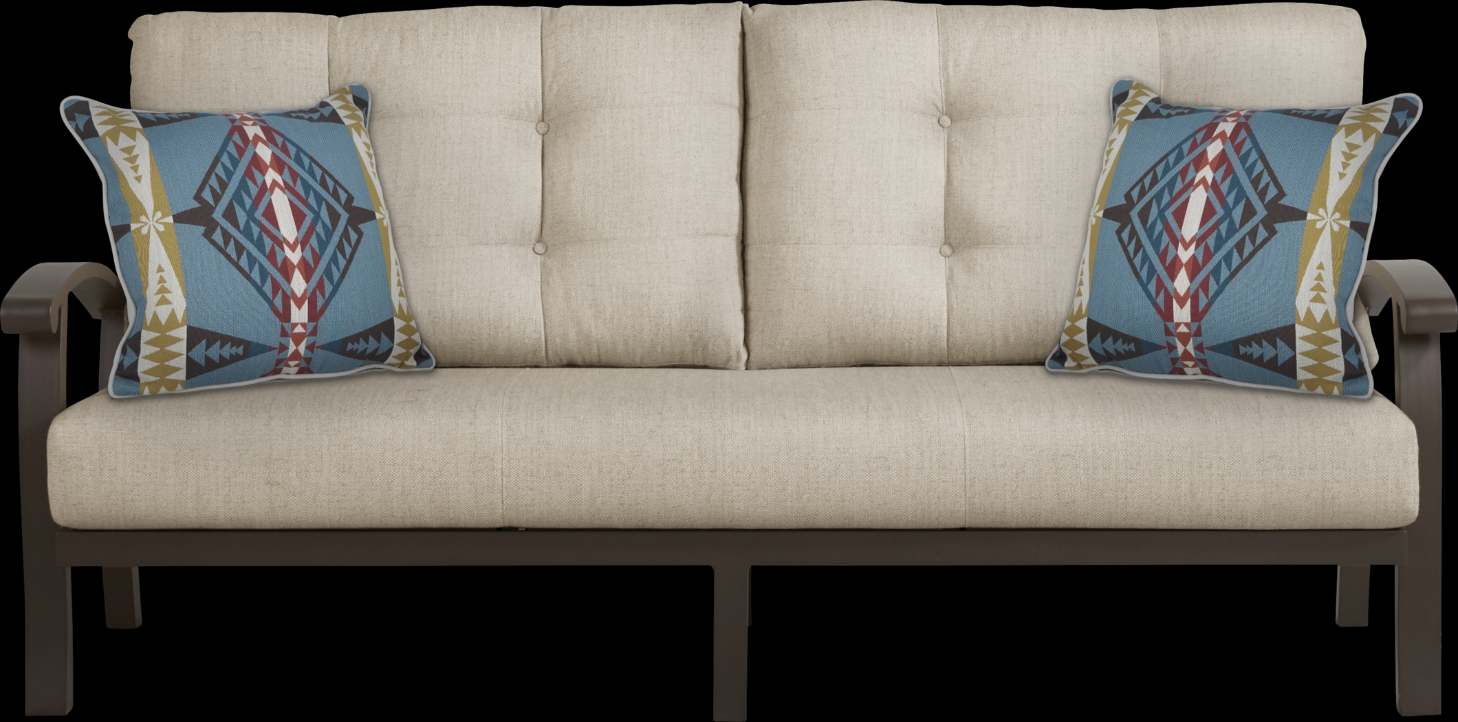 Lake Breeze Aged Bronze Outdoor 4 Pc Seating Set with Pebble Cushions - Thumbnail - Image 2