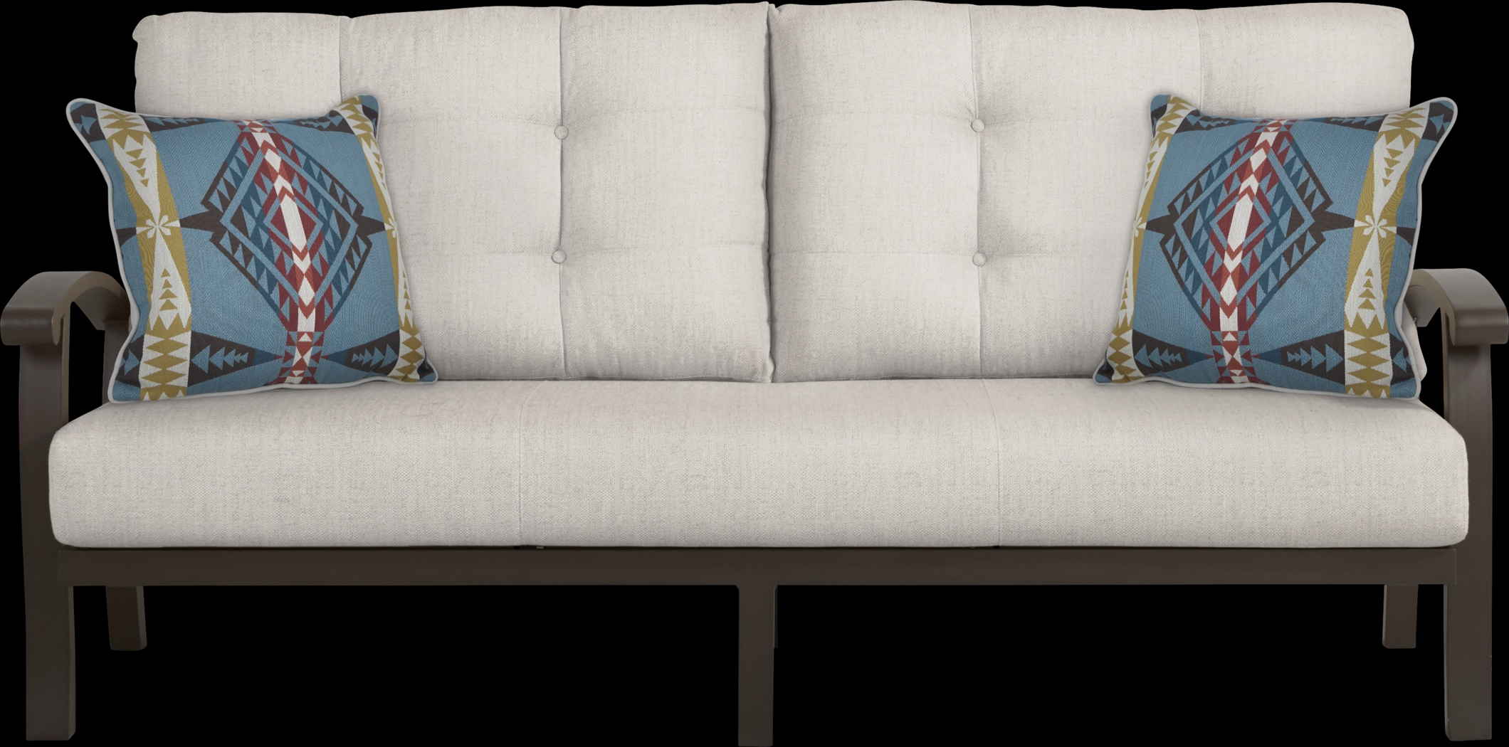 Lake Breeze Aged Bronze Outdoor 4 Pc Seating Set with Rollo Linen Cushions - Thumbnail - Image 2