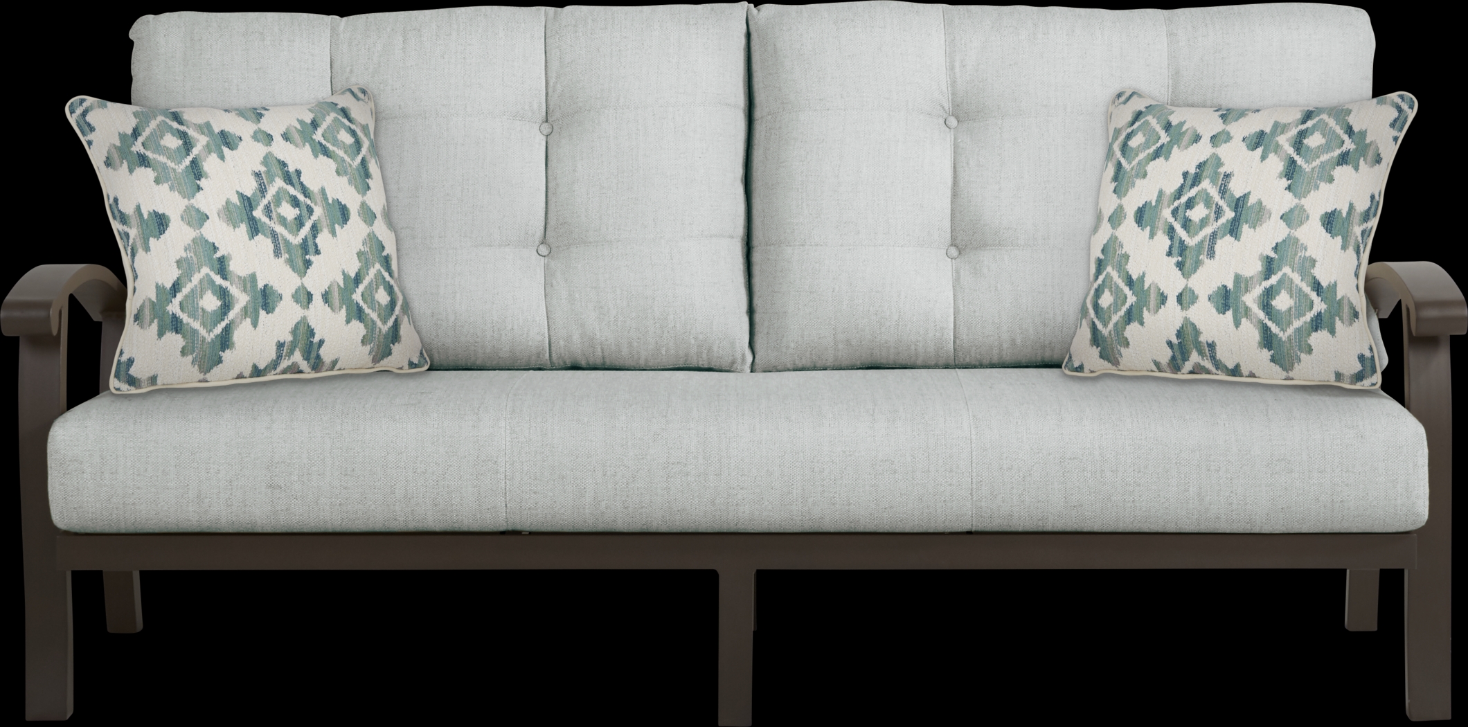 Lake Breeze Aged Bronze Outdoor 4 Pc Seating Set With Rollo Seafoam Cushions - Thumbnail - Image 2