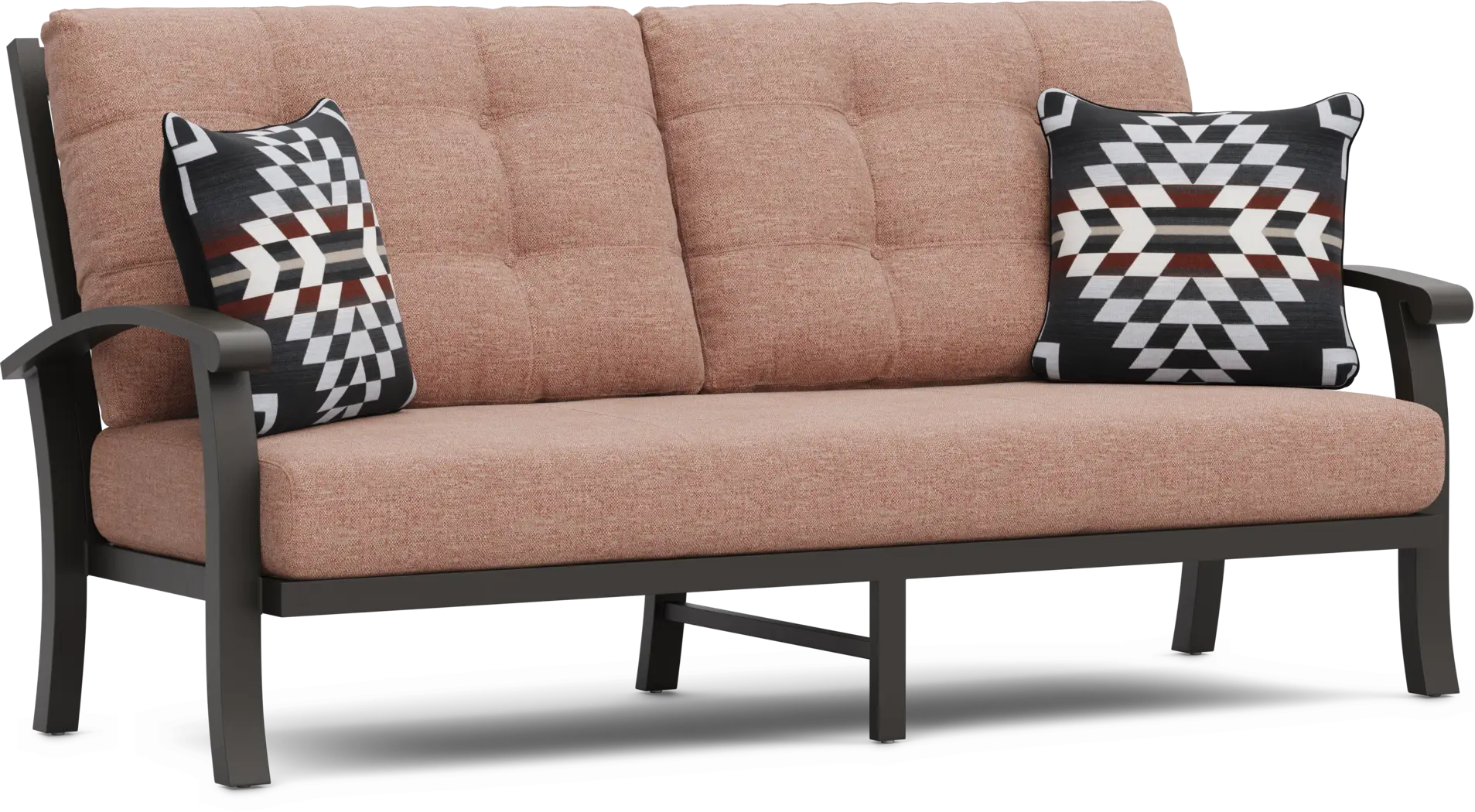 Lake Breeze Aged Bronze Outdoor Sofa with Terracotta Cushions - Thumbnail - Image 2