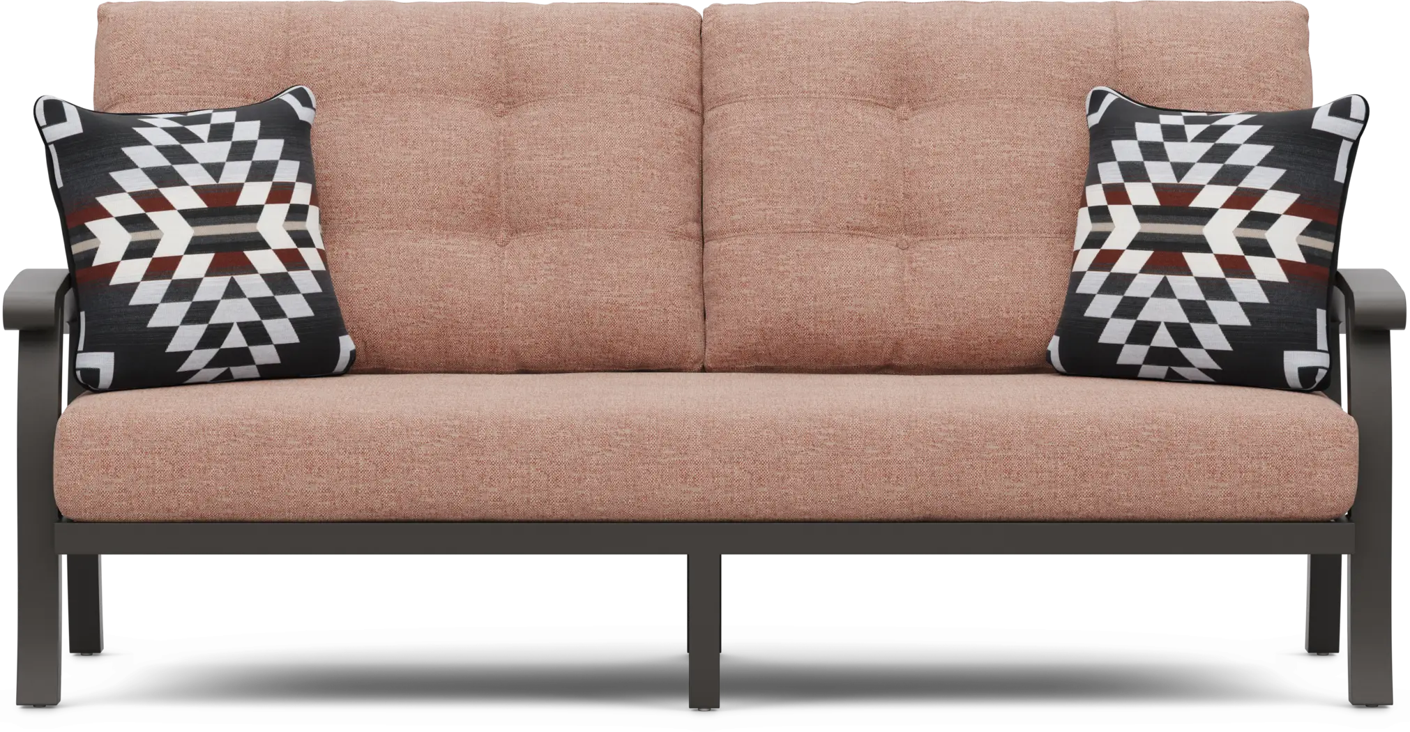 Lake Breeze Aged Bronze Outdoor Sofa with Terracotta Cushions - Thumbnail - Image 1