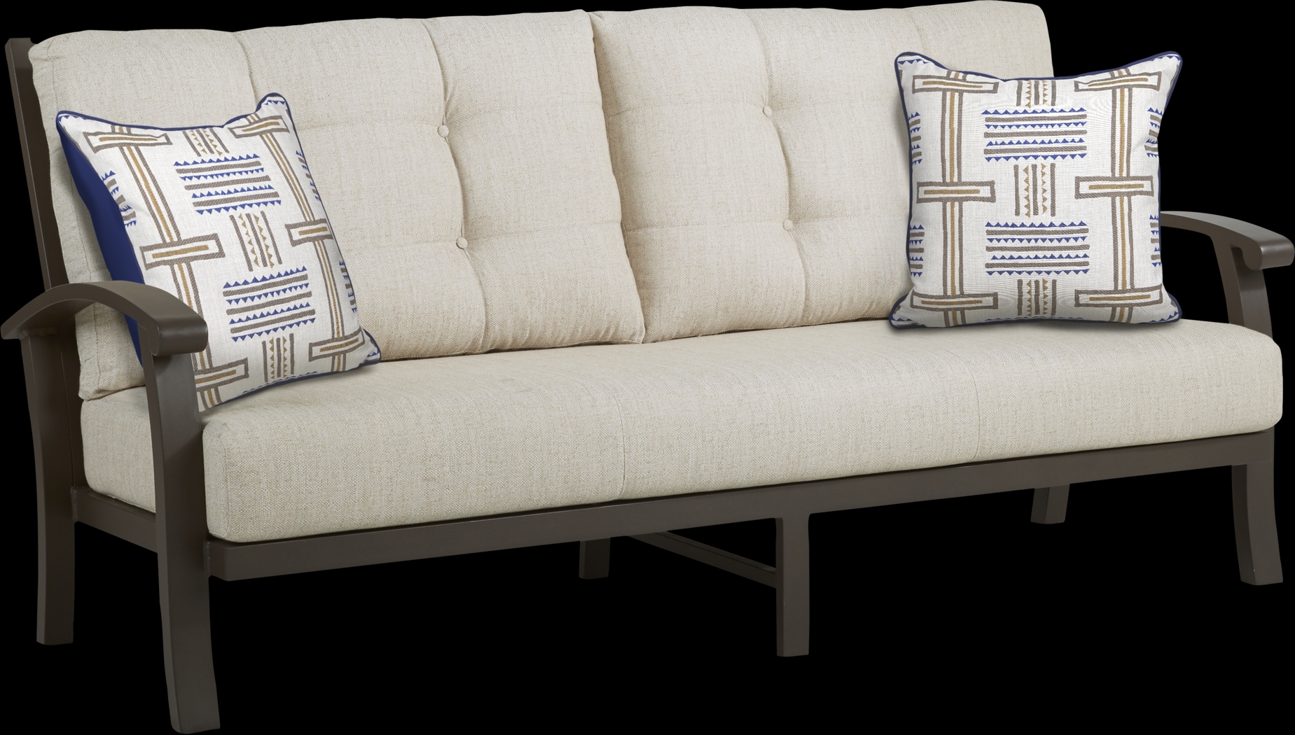 Lake Breeze Aged Bronze 4 Pc Outdoor Seating Set with Wren Cushions - Thumbnail - Image 2