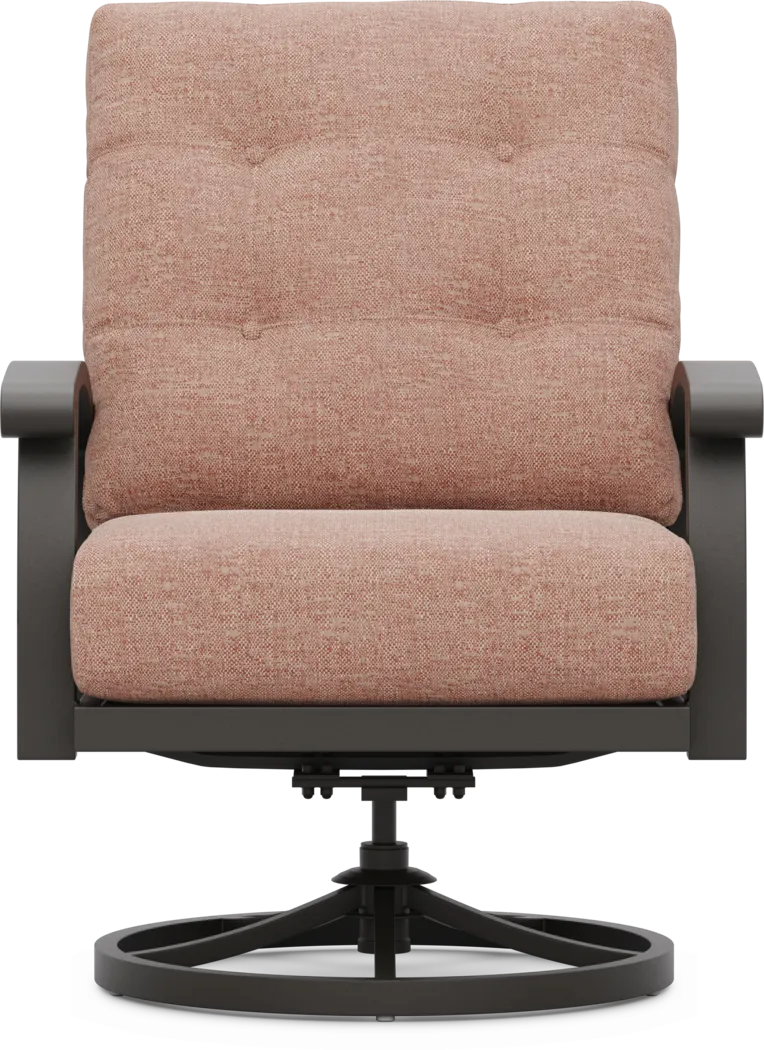 Lake Breeze Aged Bronze Outdoor Swivel Club Chair with Terracotta Cushions - Thumbnail - Image 2