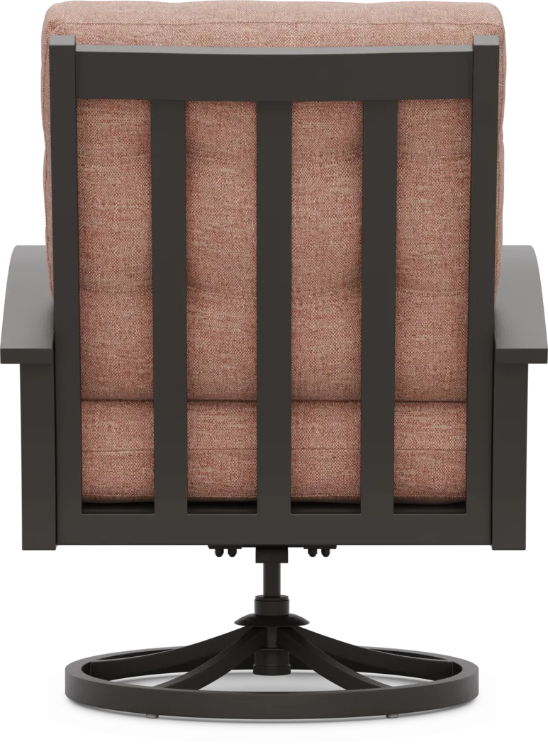 Lake Breeze Aged Bronze Outdoor Swivel Club Chair with Terracotta Cushions - Thumbnail - Image 3