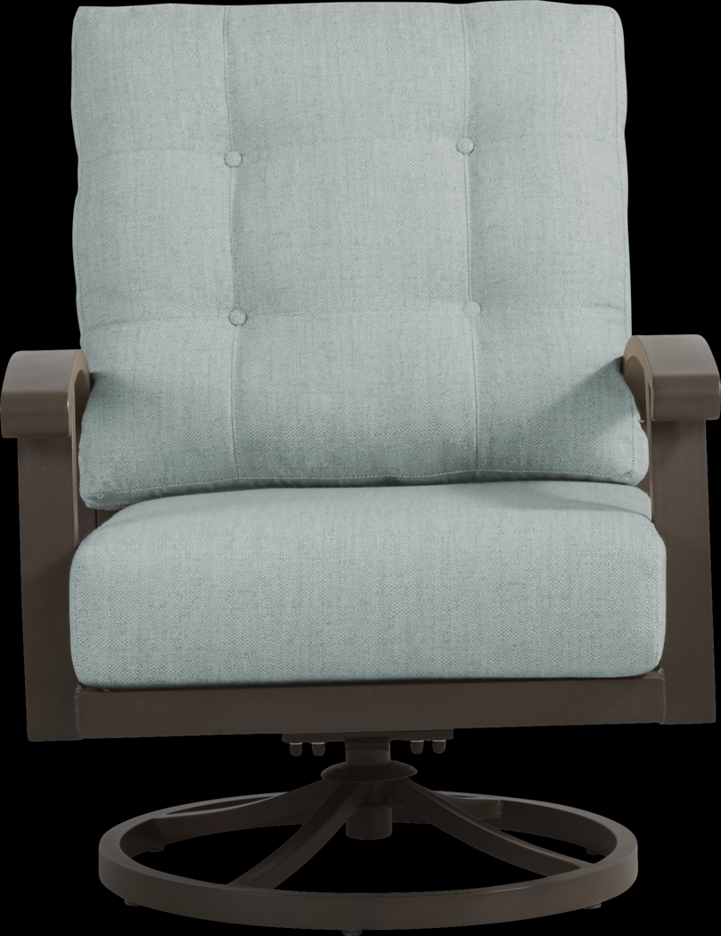 Lake Breeze Aged Bronze Outdoor Swivel Club Chair with Mist Cushions - Thumbnail - Image 3