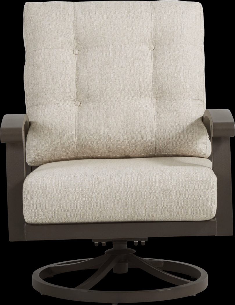 Lake Breeze Aged Bronze Outdoor Swivel Club Chair with Wren Cushions - Thumbnail - Image 3