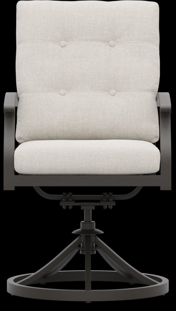 Lake Breeze Aged Bronze Outdoor Swivel Dining Chair with Desert Cushions - Thumbnail - Image 2