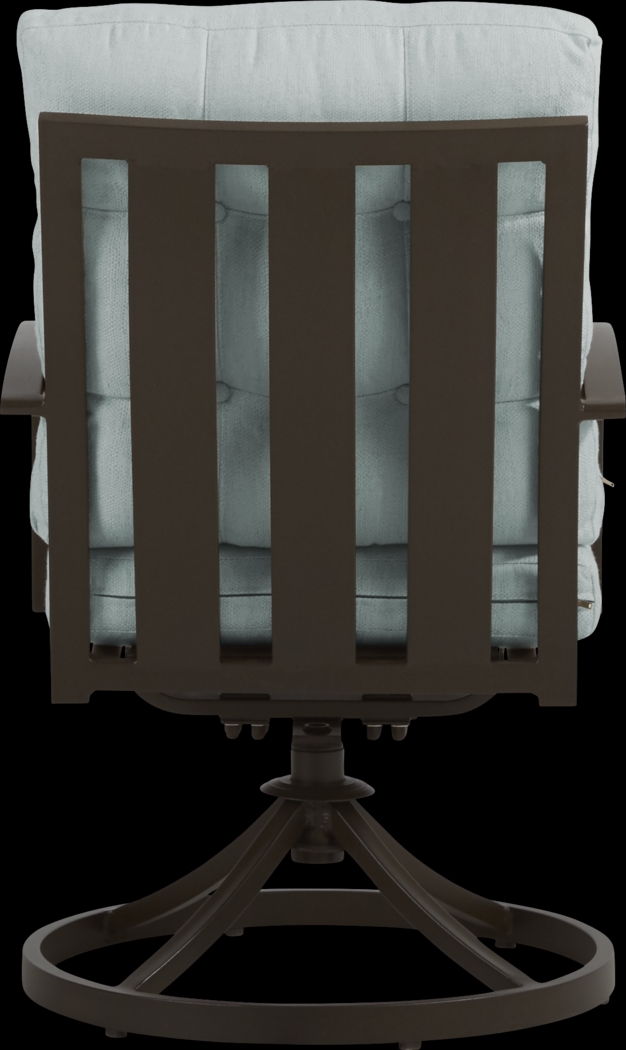 Lake Breeze Aged Bronze Outdoor Swivel Dining Chair with Mist Cushions - Thumbnail - Image 3