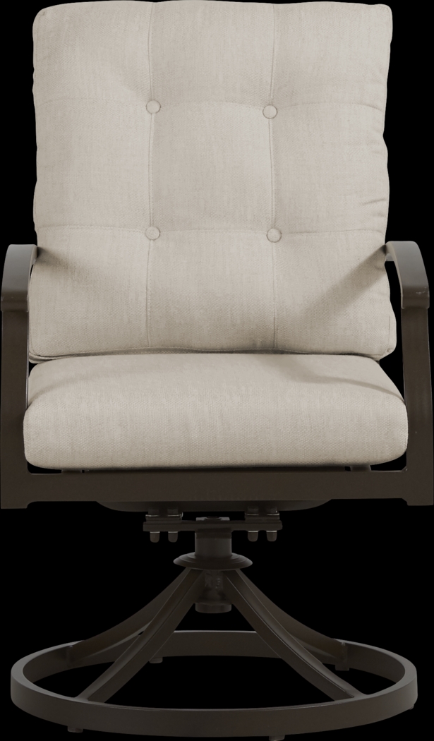 Lake Breeze Aged Bronze Outdoor Swivel Dining Chair with Wren Cushions - Thumbnail - Image 2