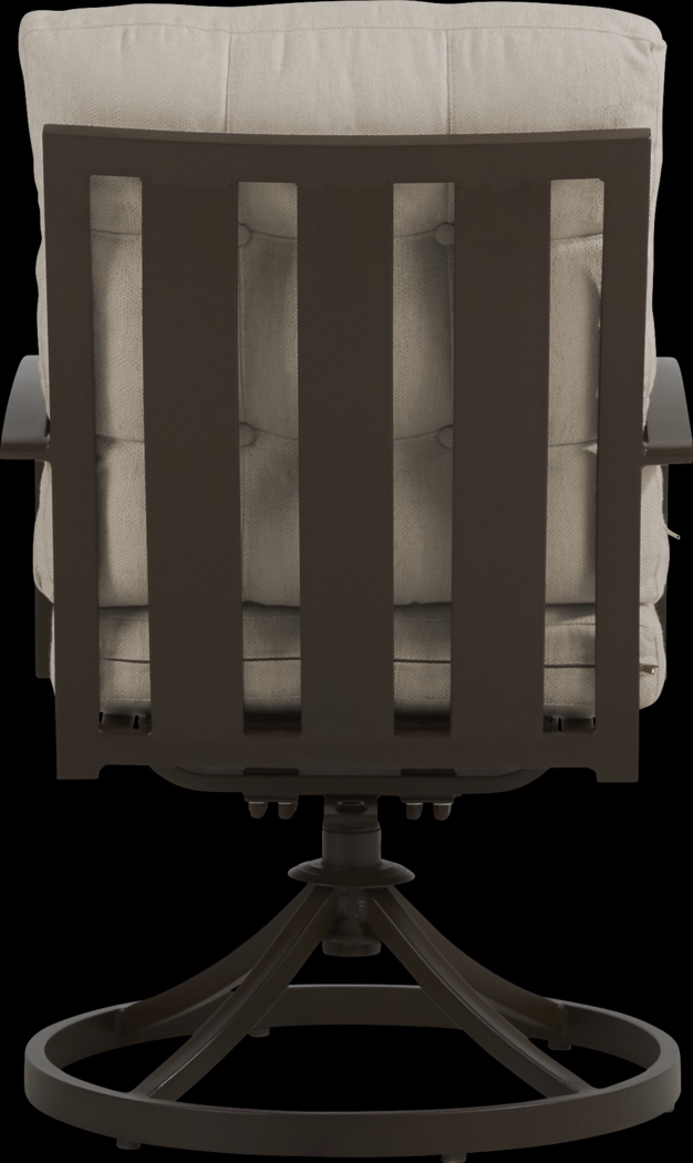 Lake Breeze Aged Bronze Outdoor Swivel Dining Chair with Wren Cushions - Thumbnail - Image 3