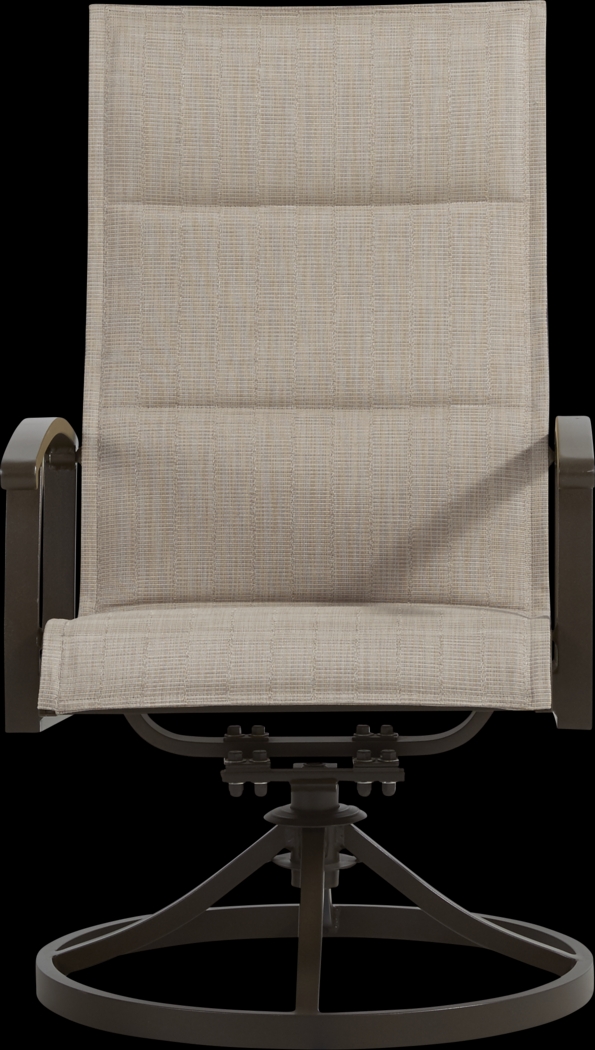 Lake Breeze Aged Bronze Outdoor Swivel Sling Dining Chair - Thumbnail - Image 2