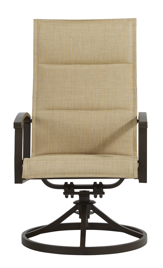 Lake Breeze Aged Bronze Outdoor Swivel Sling Dining Chair - Thumbnail - Image 2