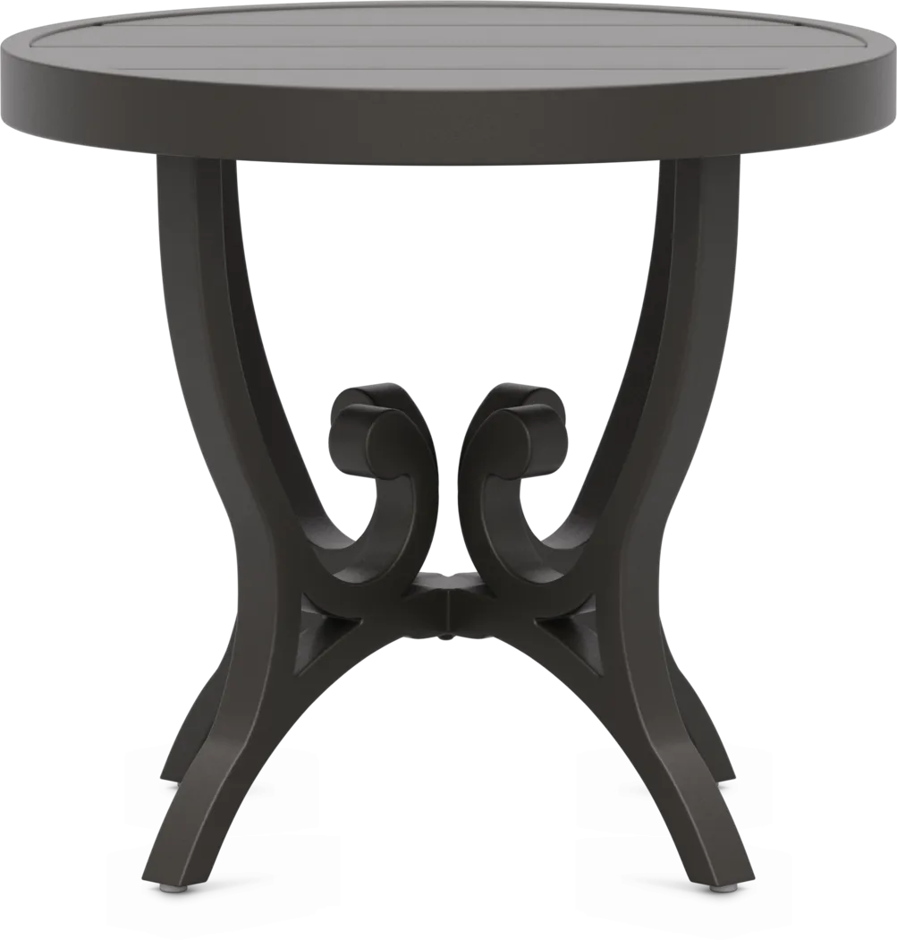 Lake Breeze Aged Bronze Round Outdoor End Table - Thumbnail - Image 2