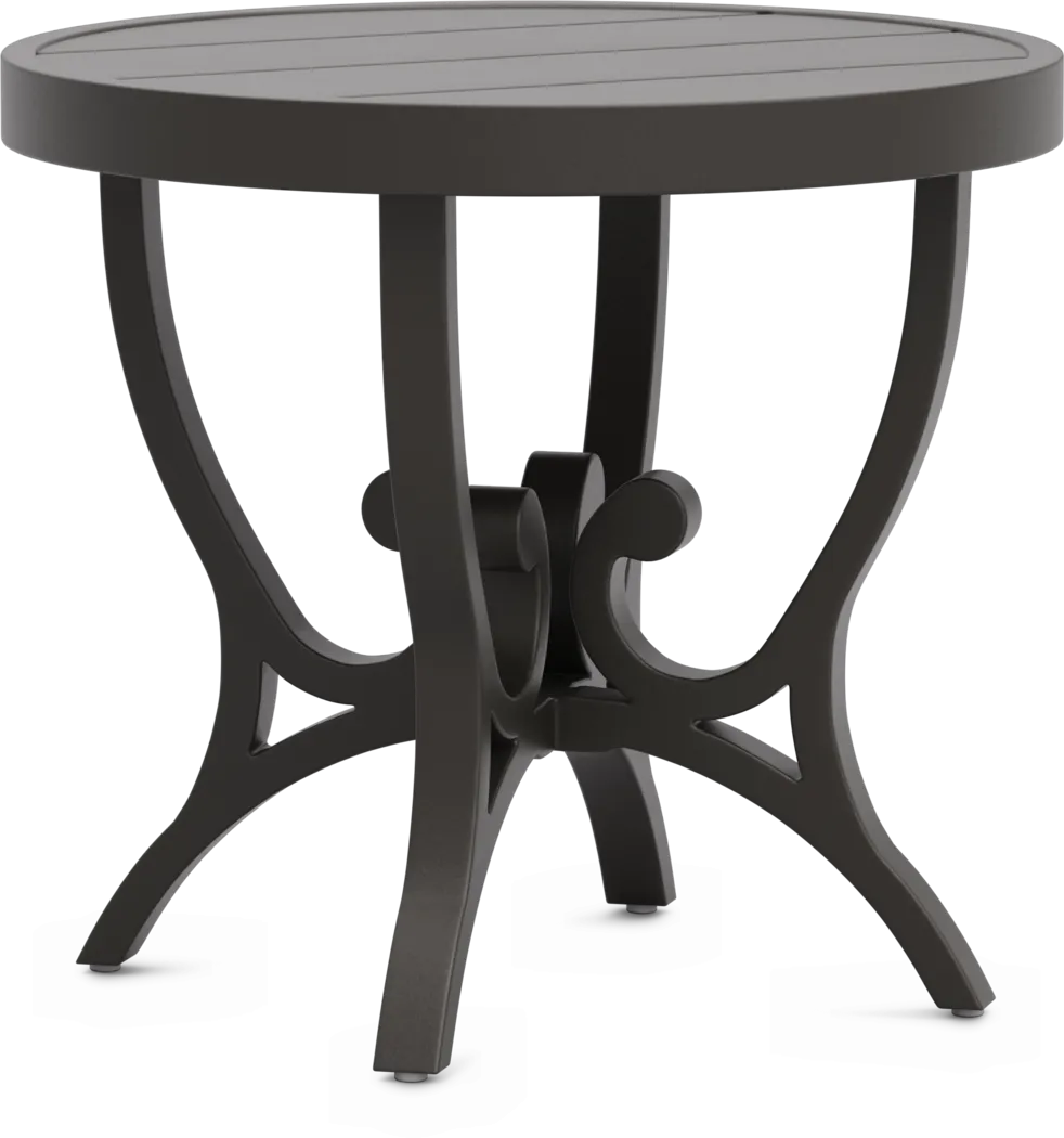 Lake Breeze Aged Bronze Round Outdoor End Table - Thumbnail - Image 1