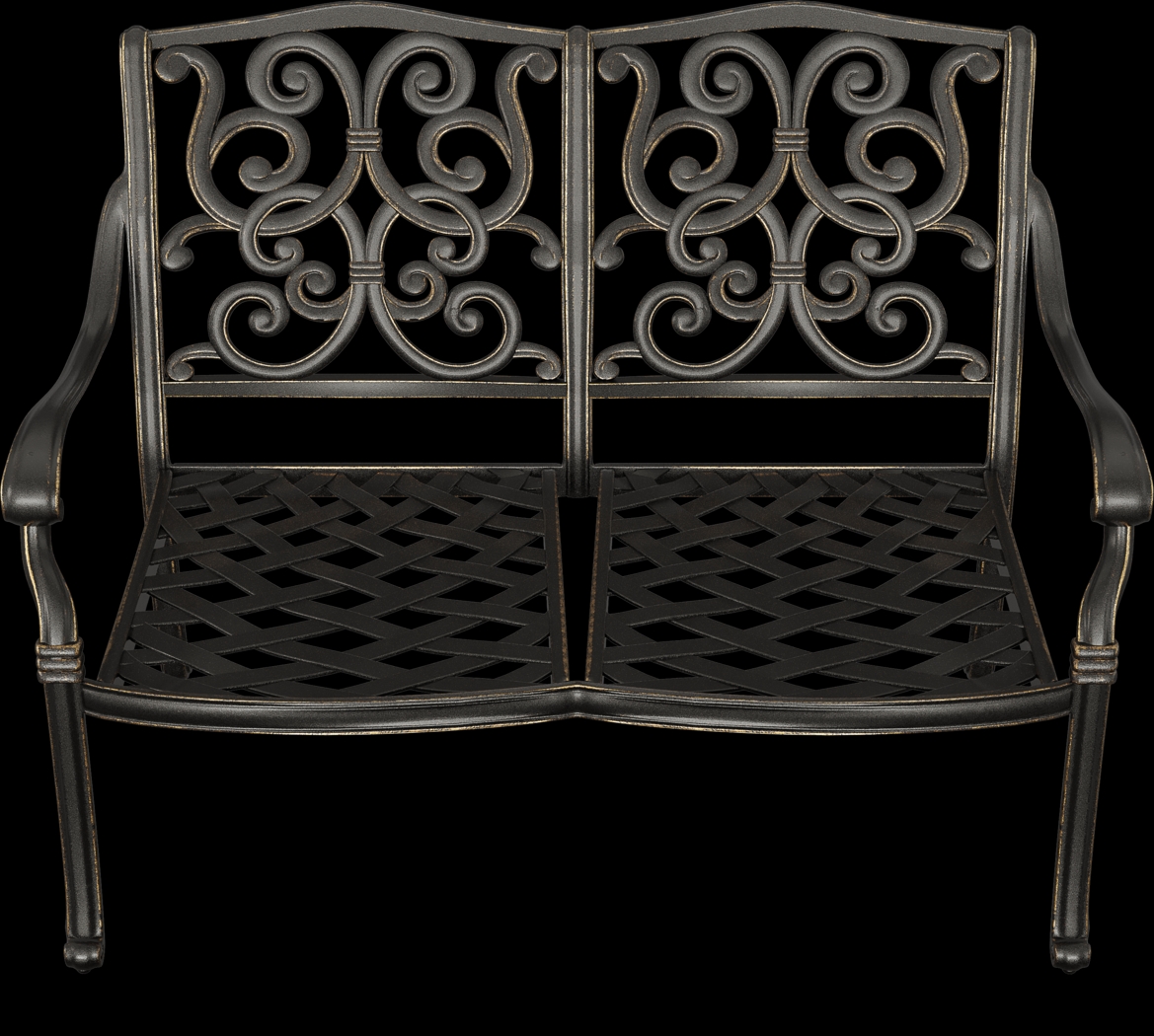 Lake Como Antique Bronze Outdoor Bench - Thumbnail - Image 4