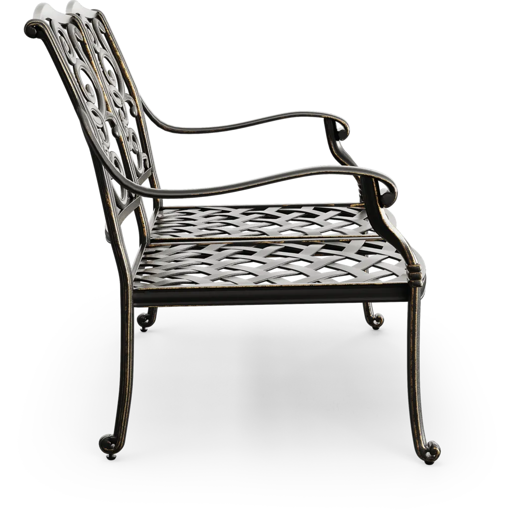 Lake Como Antique Bronze Outdoor Bench - Image 5
