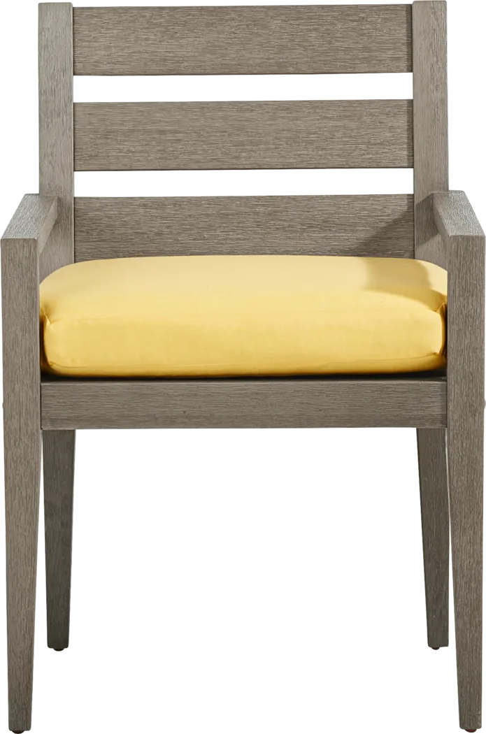 Lake Tahoe Gray Outdoor Arm Chair with Buttercup Cushion - Thumbnail - Image 2