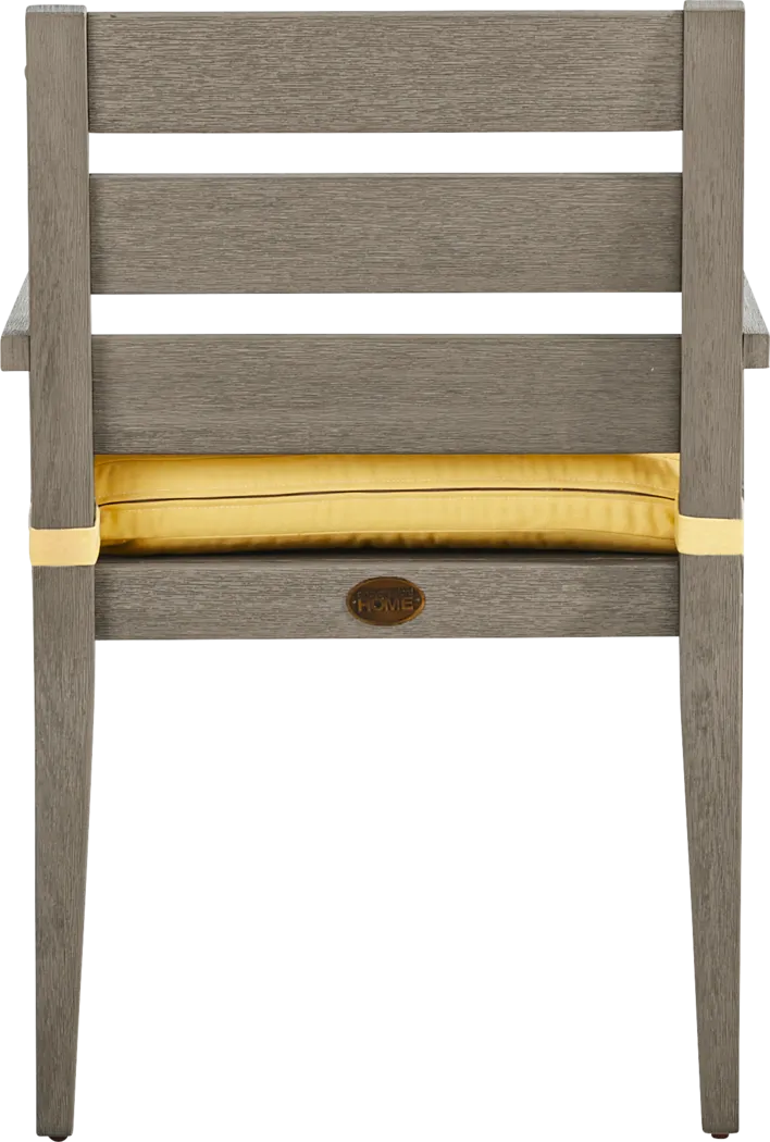 Lake Tahoe Gray Outdoor Arm Chair with Buttercup Cushion - Thumbnail - Image 3