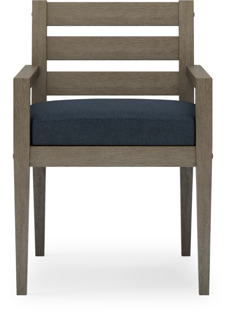 Lake Tahoe Gray 5 Pc Square Outdoor Dining Set with Indigo Cushions - Thumbnail - Image 5