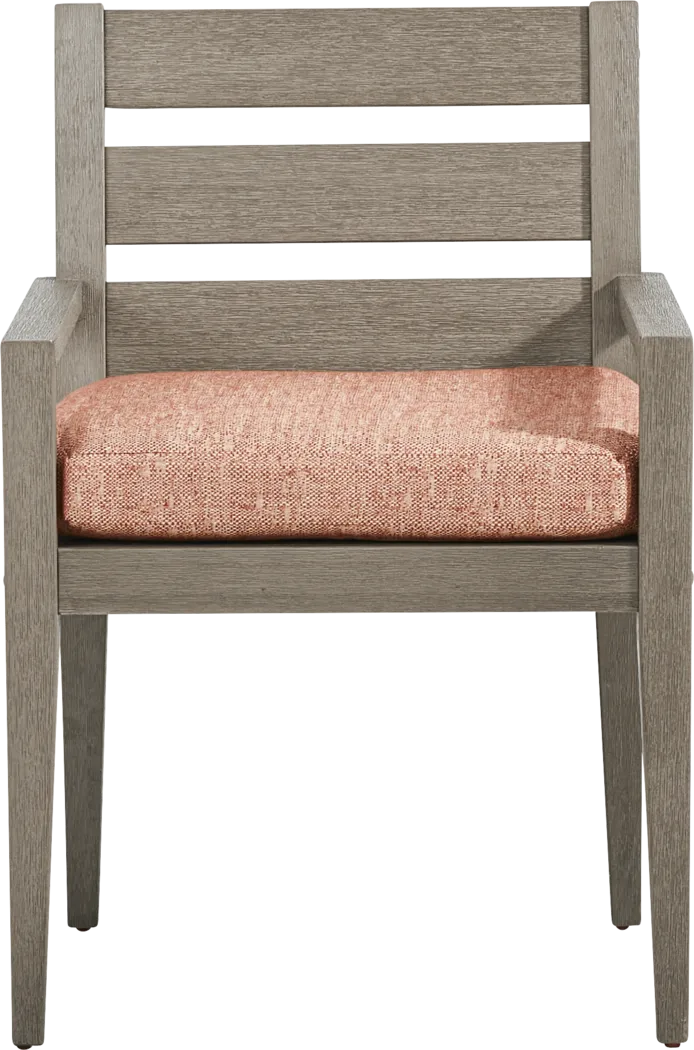 Lake Tahoe Gray Outdoor Arm Chair with Terracotta Cushion - Thumbnail - Image 2