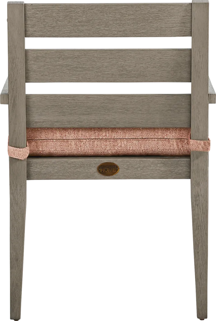 Lake Tahoe Gray Outdoor Arm Chair with Terracotta Cushion - Thumbnail - Image 3