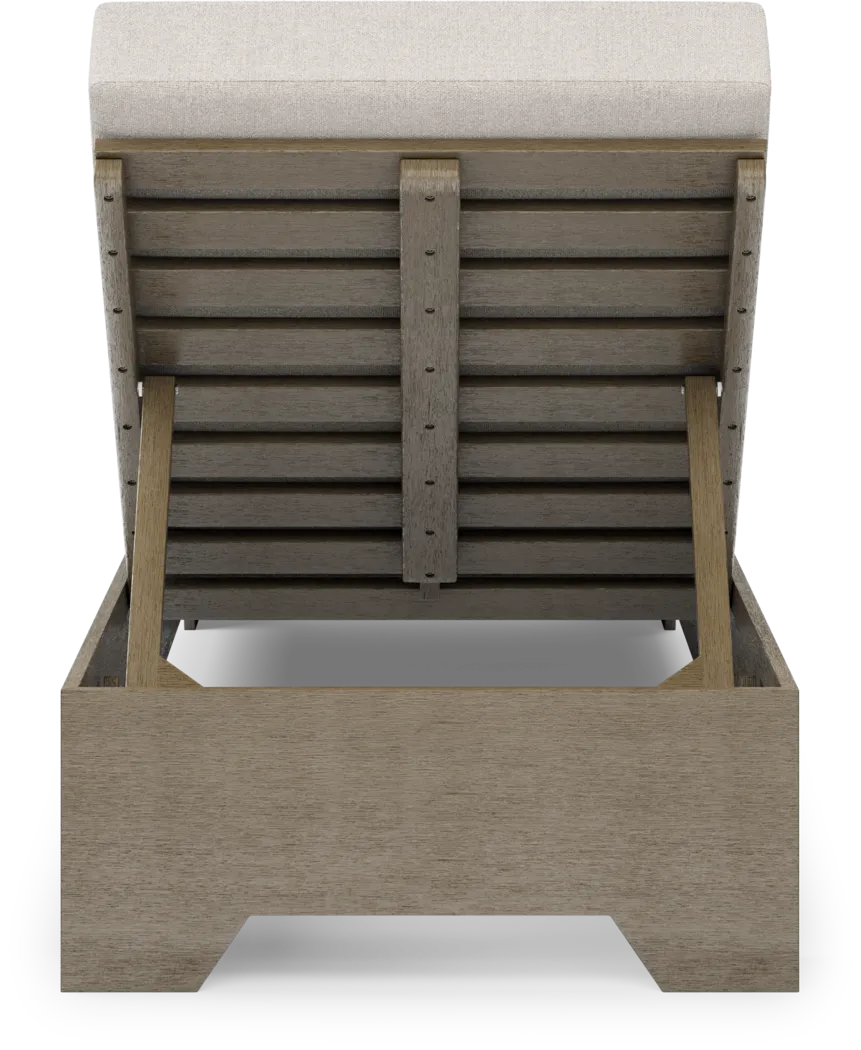 Lake Tahoe Gray Outdoor Chaise with Seagull Cushions - Thumbnail - Image 3