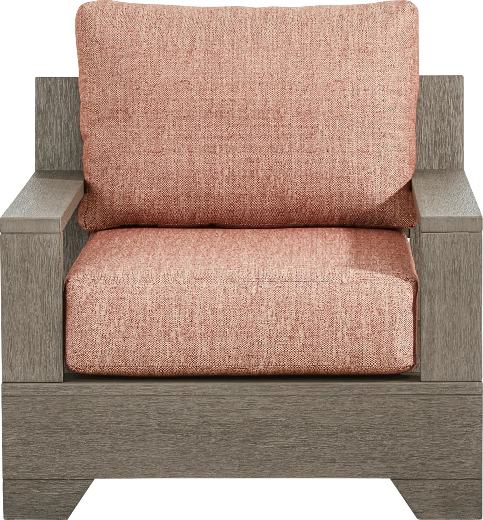 Lake Tahoe Gray Outdoor Club Chair with Terracotta Cushions - Thumbnail - Image 2