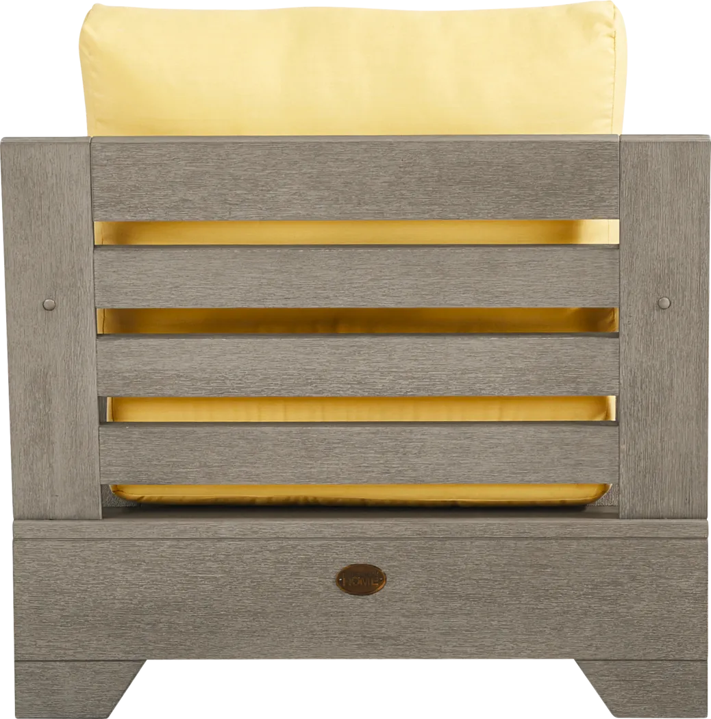 Lake Tahoe Gray Outdoor Club Chair with Buttercup Cushions - Thumbnail - Image 3