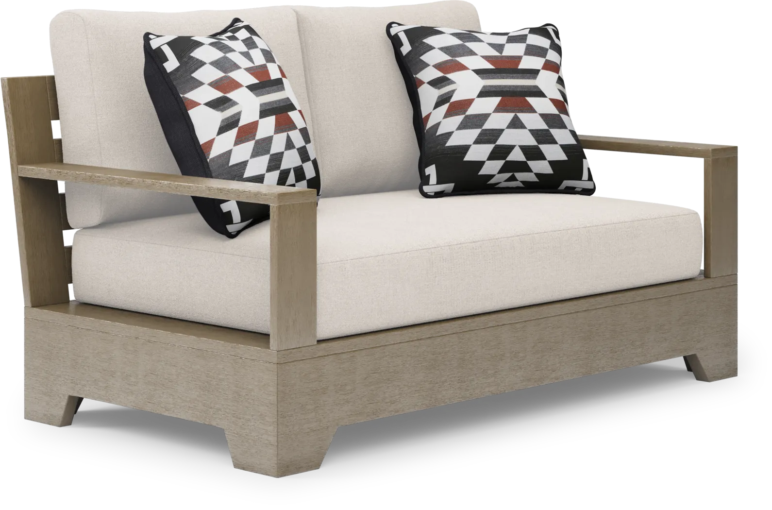 Lake Tahoe Gray Outdoor Loveseat with Seagull Cushions - Thumbnail - Image 2